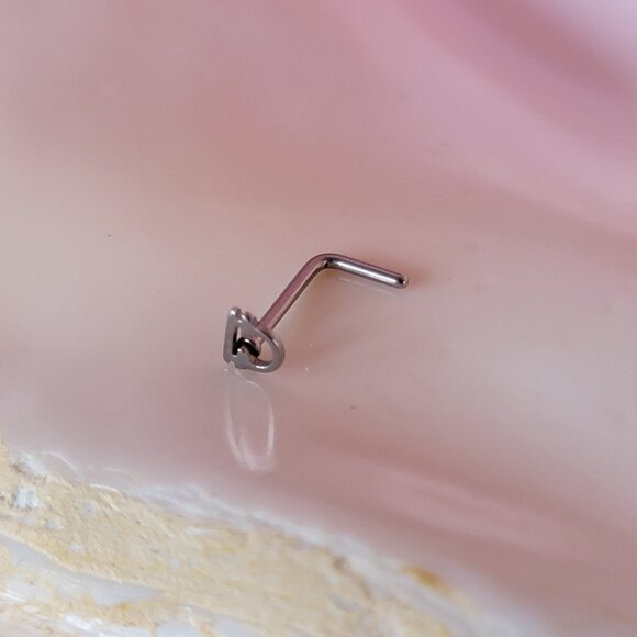 20G Libra nose L shape nostril piercing zodiac jewelry NWT - Picture 2 of 2